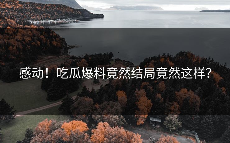 感动！吃瓜爆料竟然结局竟然这样？