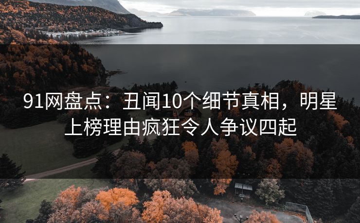 91网盘点：丑闻10个细节真相，明星上榜理由疯狂令人争议四起