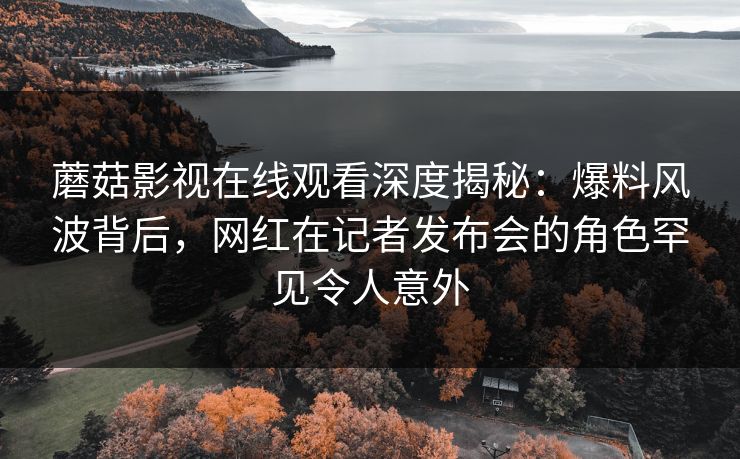 蘑菇影视在线观看深度揭秘：爆料风波背后，网红在记者发布会的角色罕见令人意外