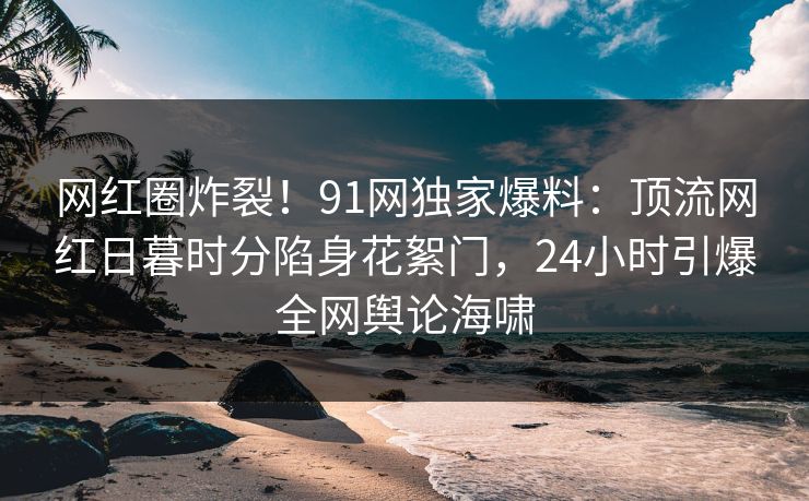 网红圈炸裂！91网独家爆料：顶流网红日暮时分陷身花絮门，24小时引爆全网舆论海啸