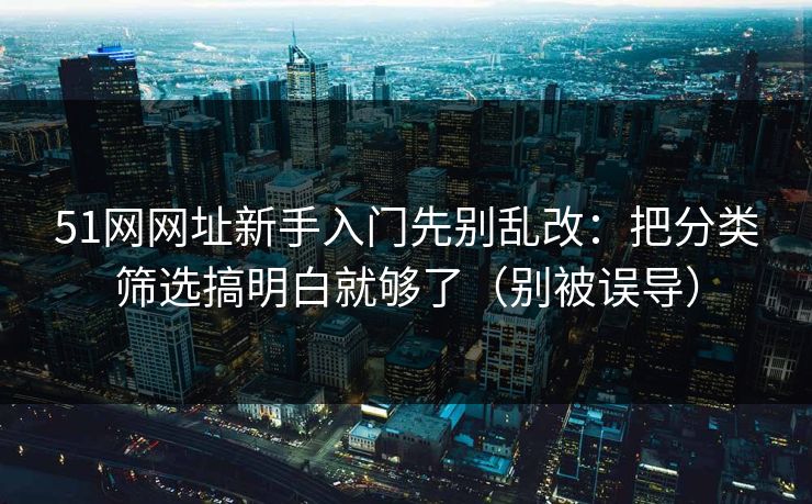 51网网址新手入门先别乱改：把分类筛选搞明白就够了（别被误导）